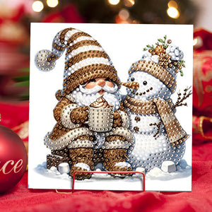 6PCS DIY Diamond Art Greeting Cards Winter Gnome Congratulations Cards  Gifts