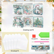 Load image into Gallery viewer, 6PCS DIY Diamond Art Greeting Cards Winter Christmas Congratulations Cards Gifts
