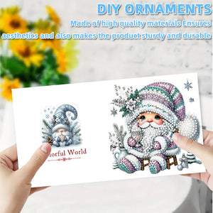 6PCS DIY Diamond Art Greeting Cards Winter Gnome Congratulations Cards  Gifts