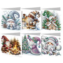 Load image into Gallery viewer, 6PCS DIY Diamond Art Greeting Cards Winter Gnome Congratulations Cards  Gifts
