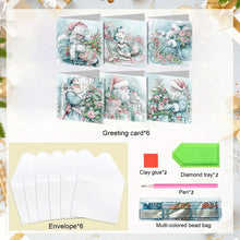 Load image into Gallery viewer, Christmas 6PCS DIY Diamond Art Greeting Cards Santa Claus Congratulations Cards  Gifts
