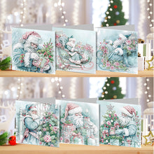 Load image into Gallery viewer, Christmas 6PCS DIY Diamond Art Greeting Cards Santa Claus Congratulations Cards  Gifts
