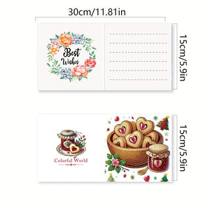 6PCS DIY Diamond Art Greeting Cards Dessert Theme Congratulations Cards  Gifts