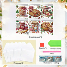 Load image into Gallery viewer, 6PCS DIY Diamond Art Greeting Cards Dessert Theme Congratulations Cards  Gifts
