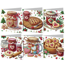 Load image into Gallery viewer, 6PCS DIY Diamond Art Greeting Cards Dessert Theme Congratulations Cards  Gifts
