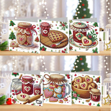 Load image into Gallery viewer, 6PCS DIY Diamond Art Greeting Cards Dessert Theme Congratulations Cards  Gifts
