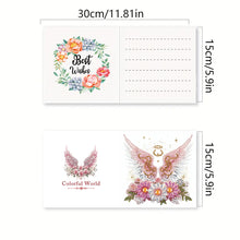 Load image into Gallery viewer, 6PCS DIY Diamond Art Greeting Cards Flower Wings Congratulations Cards  Gifts
