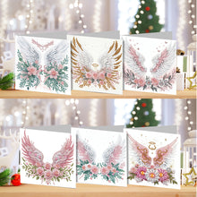 Load image into Gallery viewer, 6PCS DIY Diamond Art Greeting Cards Flower Wings Congratulations Cards  Gifts
