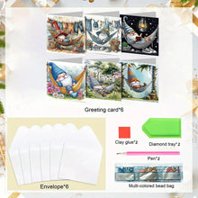 Load image into Gallery viewer, 6PCS DIY Diamond Art Greeting Cards Gnome Theme Congratulations Cards  Gifts
