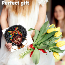 Load image into Gallery viewer, 6PCS DIY Diamond Art Greeting Cards Black Girl Congratulations Cards  Gifts
