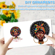 Load image into Gallery viewer, 6PCS DIY Diamond Art Greeting Cards Black Girl Congratulations Cards  Gifts
