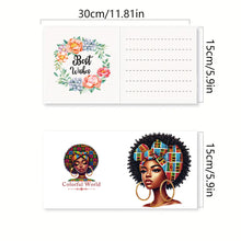 Load image into Gallery viewer, 6PCS DIY Diamond Art Greeting Cards Black Girl Congratulations Cards  Gifts
