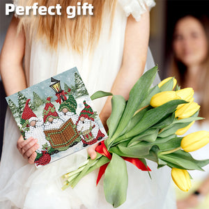 6PCS DIY Diamond Art Greeting Cards Gnome Theme Congratulations Cards  Gifts