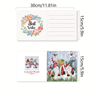 6PCS DIY Diamond Art Greeting Cards Gnome Theme Congratulations Cards  Gifts