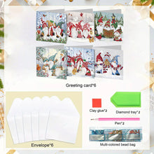 Load image into Gallery viewer, 6PCS DIY Diamond Art Greeting Cards Gnome Theme Congratulations Cards  Gifts
