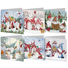 Load image into Gallery viewer, 6PCS DIY Diamond Art Greeting Cards Gnome Theme Congratulations Cards  Gifts
