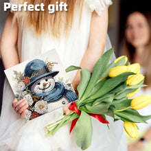 Load image into Gallery viewer, 6PCS DIY Diamond Art Greeting Cards Snowman Theme Congratulations Cards  Gifts
