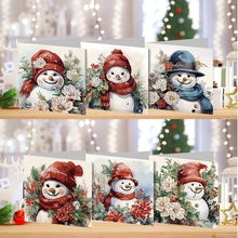 Load image into Gallery viewer, 6PCS DIY Diamond Art Greeting Cards Snowman Theme Congratulations Cards  Gifts
