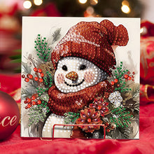 Load image into Gallery viewer, 6PCS DIY Diamond Art Greeting Cards Snowman Theme Congratulations Cards  Gifts
