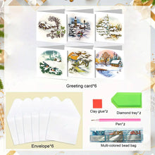 Load image into Gallery viewer, 6PCS DIY Diamond Art Greeting Cards Landscape Theme Congratulations Cards Gifts
