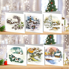 Load image into Gallery viewer, 6PCS DIY Diamond Art Greeting Cards Landscape Theme Congratulations Cards Gifts
