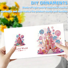 Load image into Gallery viewer, 6PCS DIY Diamond Art Greeting Cards Candy Castle Congratulations Cards  Gifts
