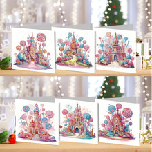 Load image into Gallery viewer, 6PCS DIY Diamond Art Greeting Cards Candy Castle Congratulations Cards  Gifts

