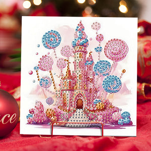 6PCS DIY Diamond Art Greeting Cards Candy Castle Congratulations Cards  Gifts