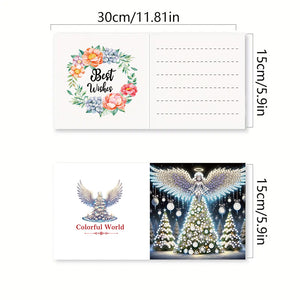 6PCS DIY Diamond Art Greeting Cards Angel Theme Congratulations Cards  Gifts