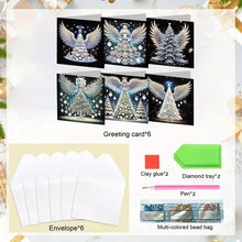 Load image into Gallery viewer, 6PCS DIY Diamond Art Greeting Cards Angel Theme Congratulations Cards  Gifts
