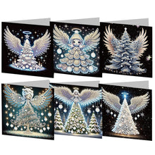 Load image into Gallery viewer, 6PCS DIY Diamond Art Greeting Cards Angel Theme Congratulations Cards  Gifts
