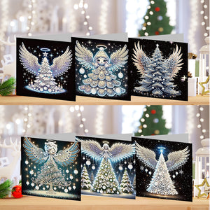 6PCS DIY Diamond Art Greeting Cards Angel Theme Congratulations Cards  Gifts