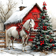 Load image into Gallery viewer, Christmas Horse 30*30CM(Canvas) Full Round Drill Diamond Painting
