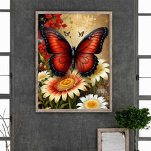 Load image into Gallery viewer, Butterfly Daisy 30*40CM(Canvas) Full Round Drill Diamond Painting

