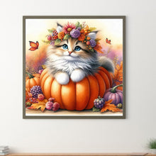 Load image into Gallery viewer, Halloween Pumpkin Cat 40*40CM(Canvas) Full Round Drill Diamond Painting

