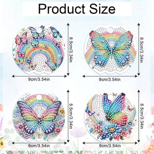 8pcs Butterfly DIY Diamond Art Cup Lid Accessories Bling Tumbler Lid Plate