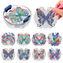 Load image into Gallery viewer, 8pcs Butterfly DIY Diamond Art Cup Lid Accessories Bling Tumbler Lid Plate
