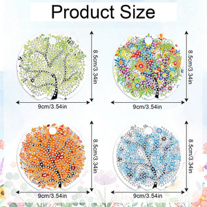 8pcs Tree DIY Diamond Art Cup Lid Accessories Bling Tumbler Lid Plate