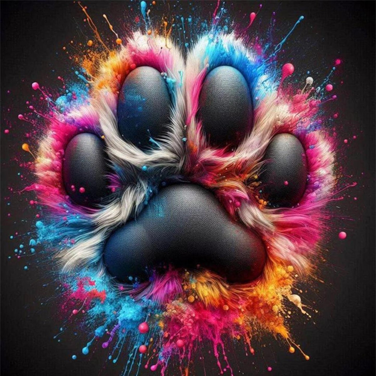 Colorful Paws - Full 11CT Counted Cross Stitch 40x40CM - Yishu