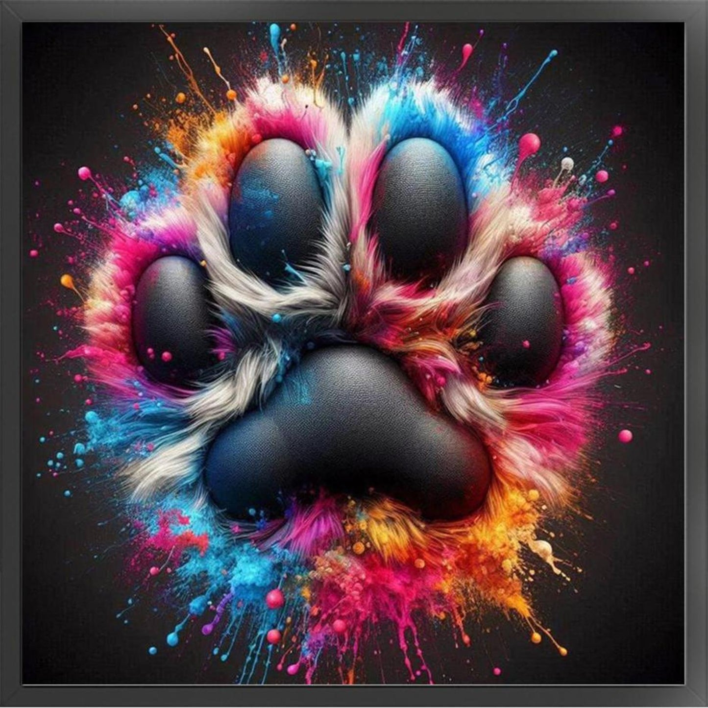 Colorful Paws - Full 11CT Counted Cross Stitch 40x40CM - Yishu