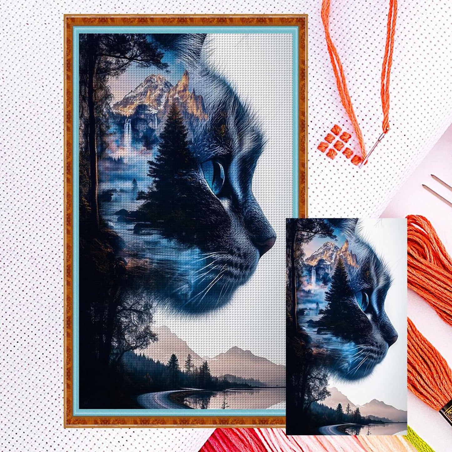 Cat - Full 11CT Counted Cross Stitch 40x70CM - Huacan