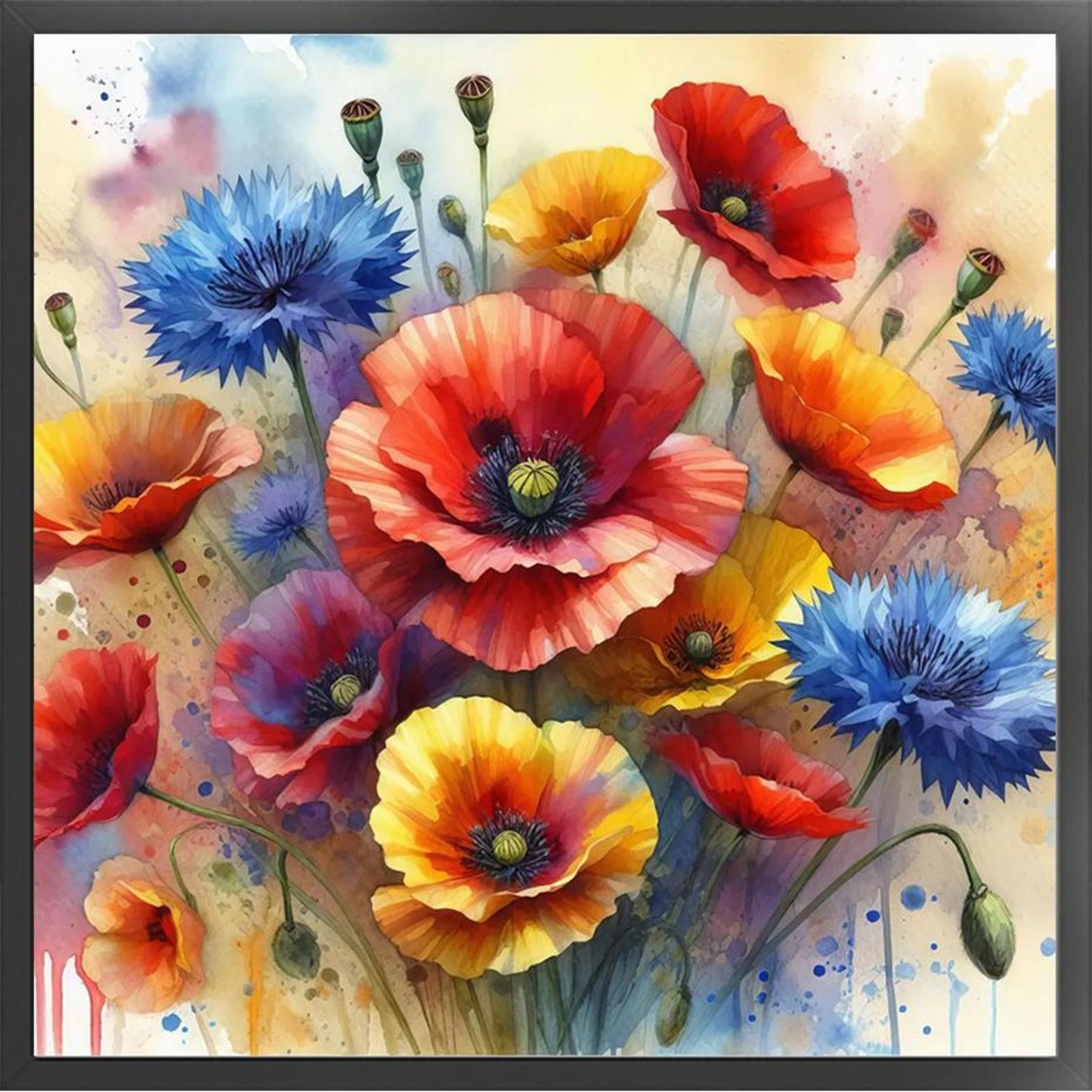 Poppy - Full 11CT Counted Cross Stitch 40x40CM - Huacan