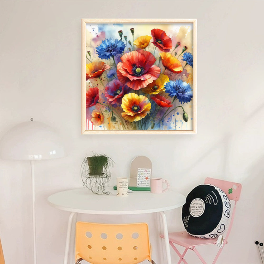 Poppy - Full 11CT Counted Cross Stitch 40x40CM - Huacan