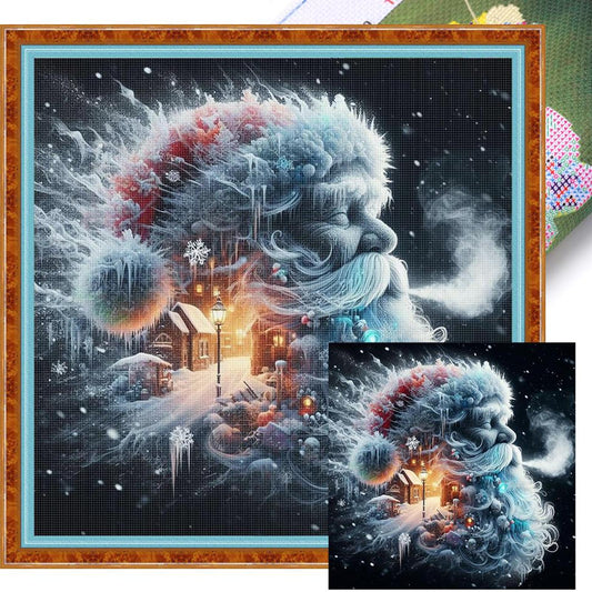 Santa Claus Silhouette - Full 11CT Stamped Cross Stitch 50x50CM - Huacan