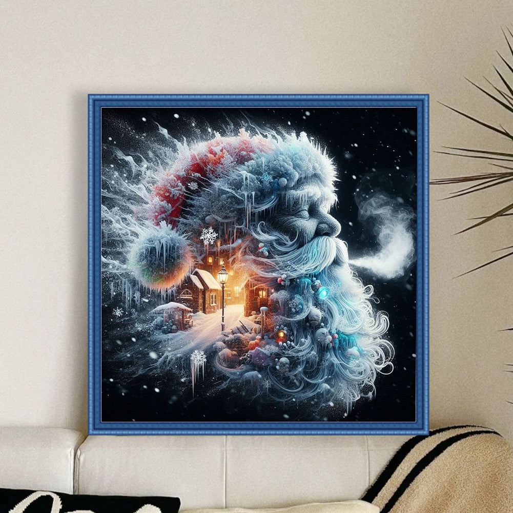 Santa Claus Silhouette - Full 11CT Stamped Cross Stitch 50x50CM - Huacan