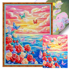 Load image into Gallery viewer, Colorful Clouds and Flowers - 50*62CM 11CT Stamped Cross Stitch£¨Mona Lisa Brand£©
