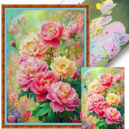 Blossoming Prosperity - Full 11CT Stamped Cross Stitch 50x70CM - Mona Lisa