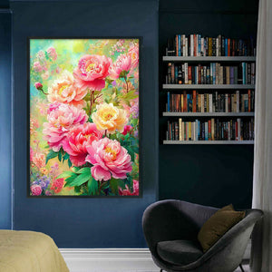 Blooming Flowers - 50*70CM 11CT Stamped Cross Stitch（Mona Lisa Brand）