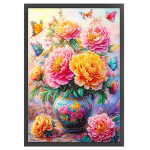 Peony Vase - 50*70CM 11CT Stamped Cross Stitch£¨Mona Lisa Brand£©
