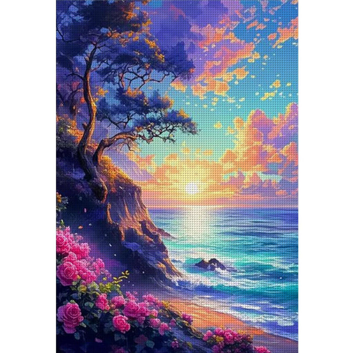 Rose Coast - Full 11CT Stamped Cross Stitch 50x70CM - Mona Lisa